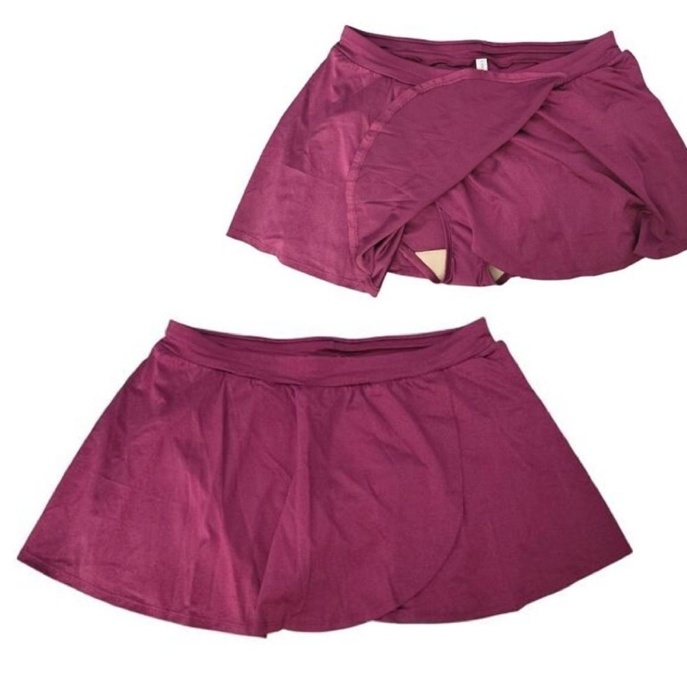 Catherines Berry Color Mini Skirt Skort Swimsuit Bikini Bottoms Plus 0X NWT